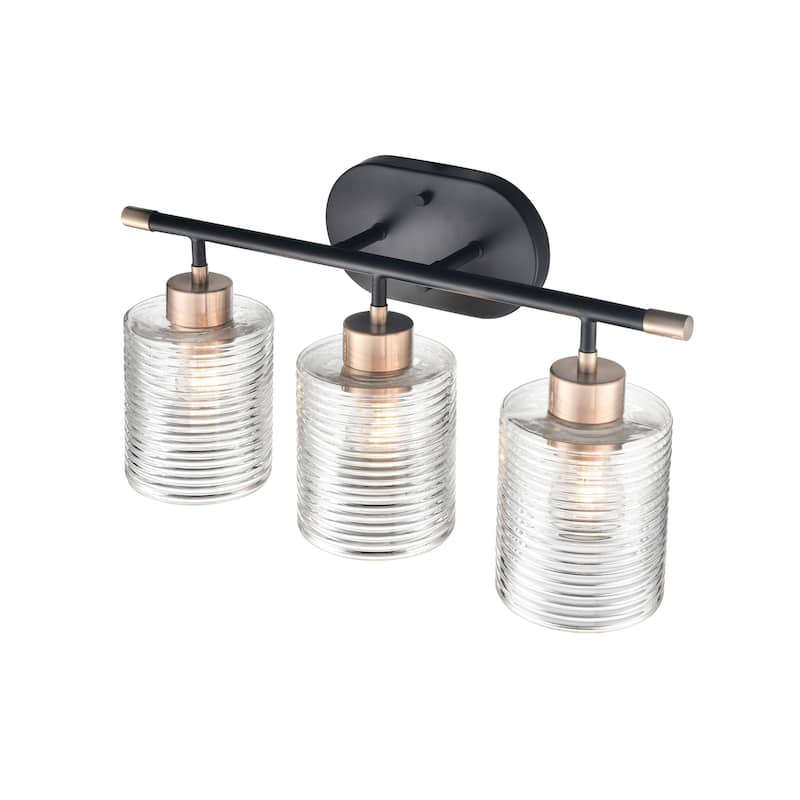 Millennium Lighting Renitta Vanity Light Fixture with Clear Ribbed Glass Shades