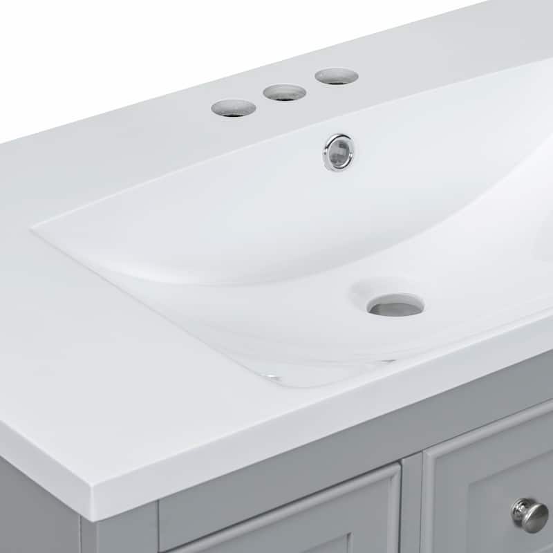 36" Bathroom Vanity with Sink Combo: Cabinet, Six Drawers