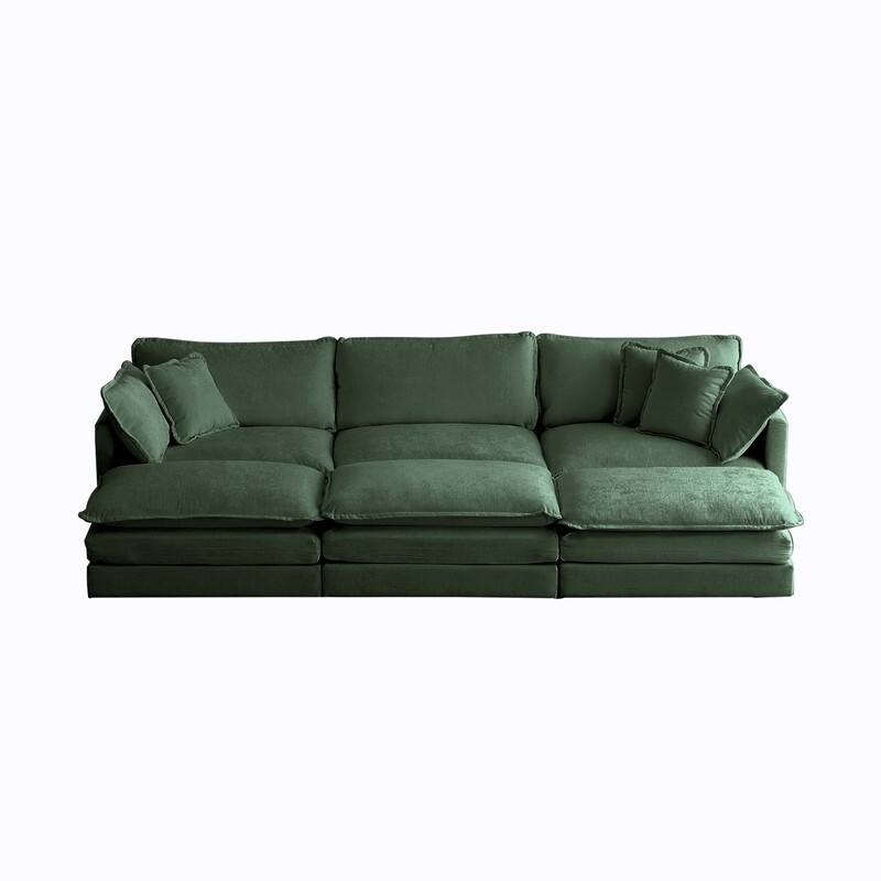 Modern Accent Chair with Ottoman, Living Room Club Chair Chenille Upholstered Armchair , Reading Chair for Bedroom