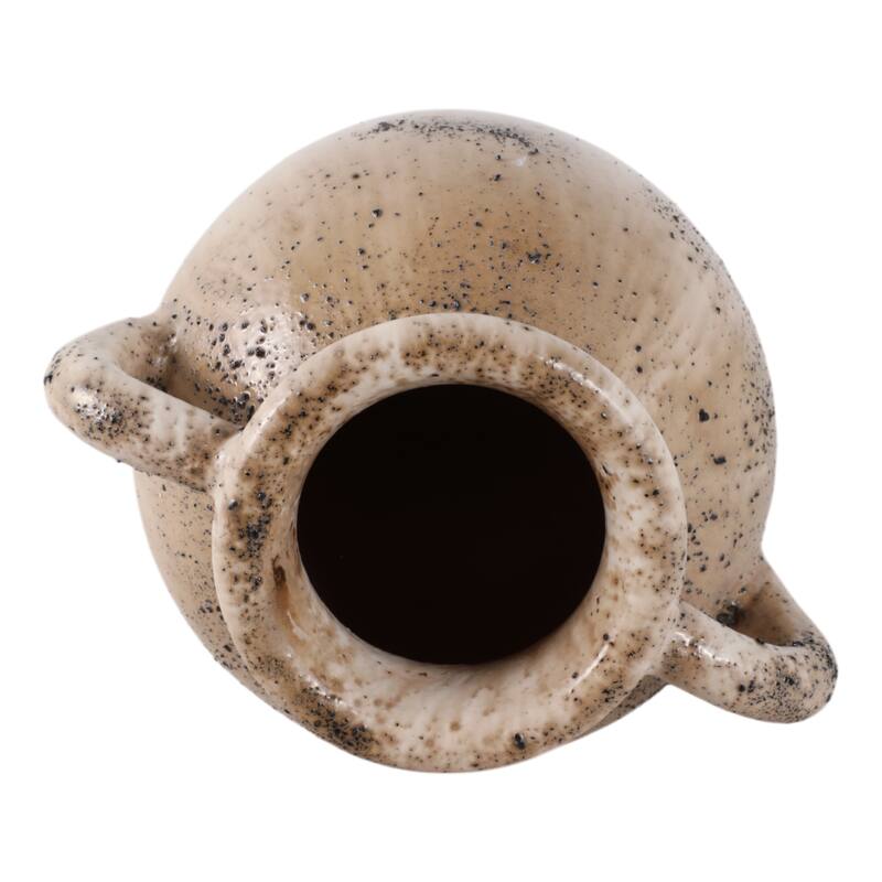 Pottery Terracotta Vase Handmade Handles Rustic Amphora Accent Vessel