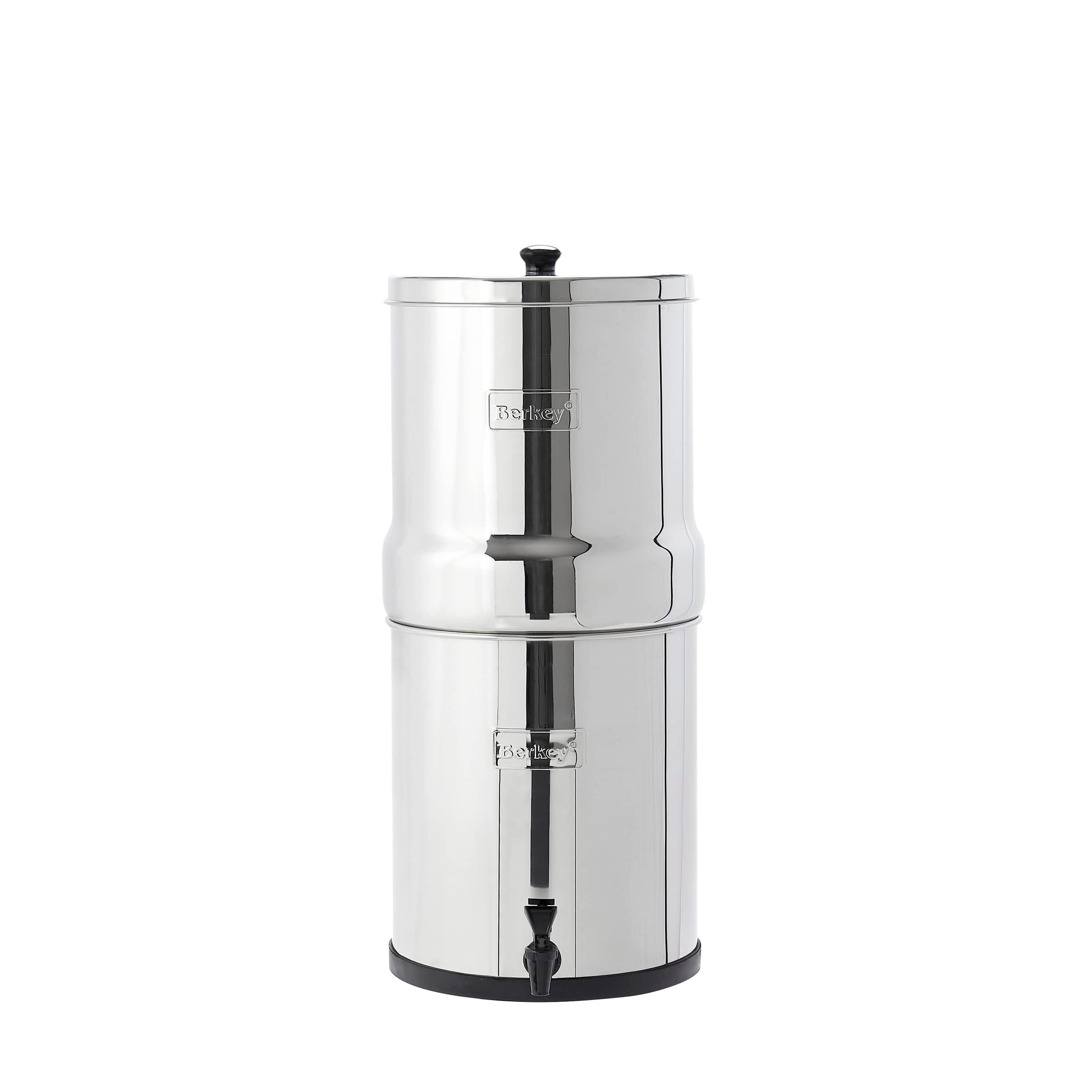 Gravity-Fed Stainless Steel Countertop Water Filter System 2.25 Gallon with 2 Authentic Black Berkey Elements BB9-2 Filters
