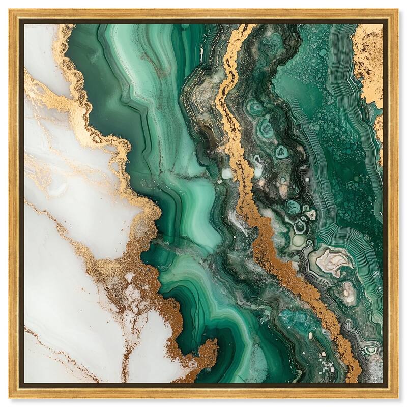 Malachite Majesty Canvas by Art Remedy - Gold - 16" x 16"