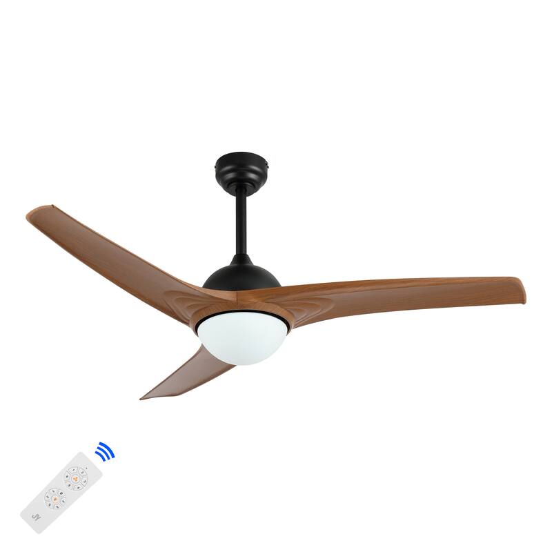 Aviator 52" 1-Light Industrial Iron/Plastic Mobile-App/Remote-Controlled 6-Speed Propeller LED Ceiling Fan, by JONATHAN Y