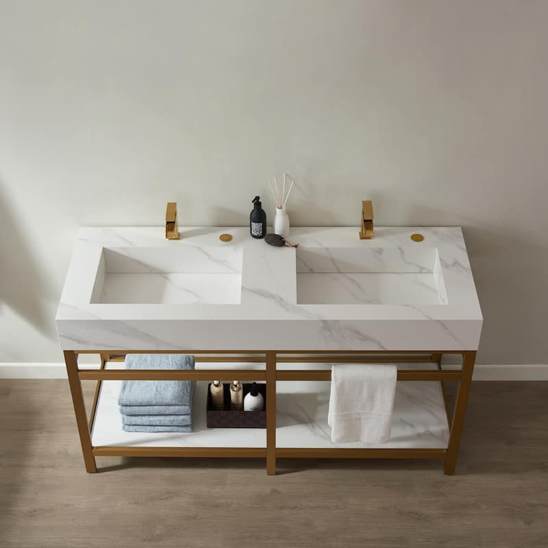 Bilbao 72" Vanity ,stainless steel bracket and Countertop,no Mirror
