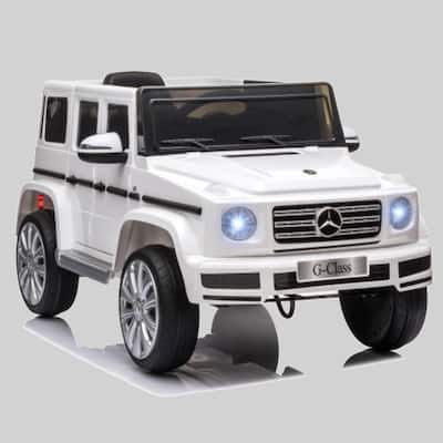 Licensed Mercedes Benz G500 12V Kids Electric Car with Remote, Headlights, Music, Suspension & Storage for Ages 3-6
