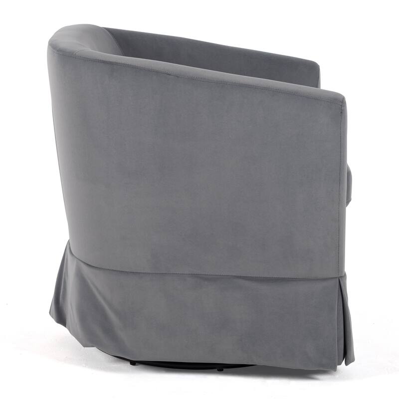 Solid Wood Frame Padded Seat Swivel Chair.