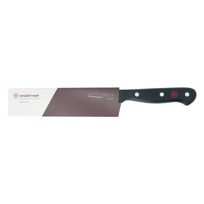 Wusthof Classic 9" Bread Knife, Silver + Wusthof Gourmet 7" Hollow Edge Santoku Knife, Black
