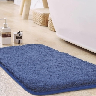 Soft Checkered Bathroom Rug Mat - Super Absorbent, Non-Slip TPR Backing, Quick Dry, Khaki - View #5