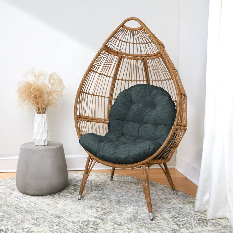 Sorra Home Velvet Egg Chair Replacement Cushion (Cushion Only) - Oasis