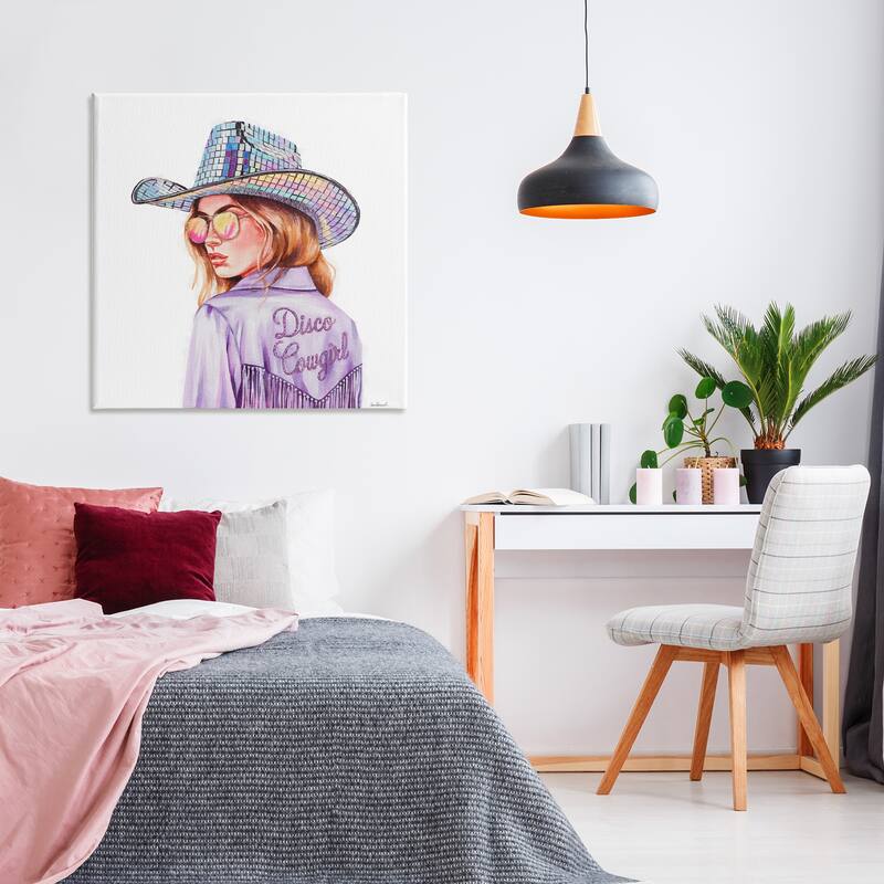 Stupell Purple Disco Cowgirl Canvas Wall Art Design By Amanda Greenwood