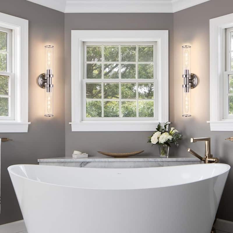 2 light vanity light nickel hallway light glass, metal wall light