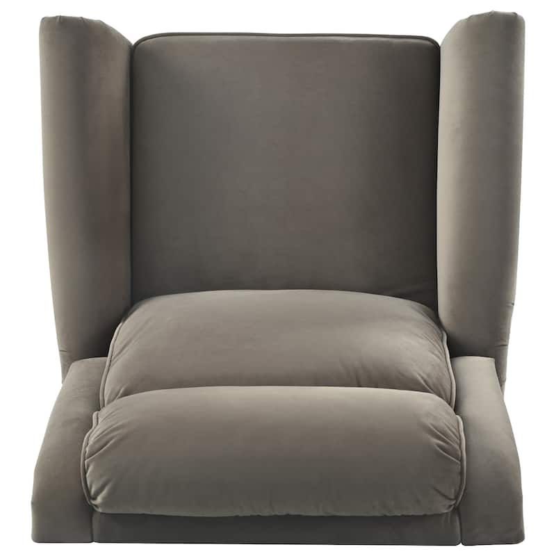 Home Theater Swivel Recliner Chair, Manual Rocking Nursery Rocker w/Adjustable Backrest Rolled Arms Lounge Chair with Rivet Trim