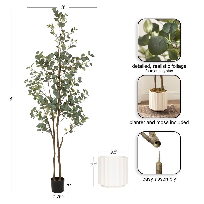 Kate and Laurel Eudora Faux Eucalyptus Tree