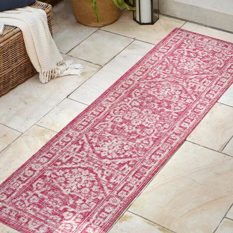 JONATHAN Y Medallion Textured Weave Indoor/Outdoor Area Rug