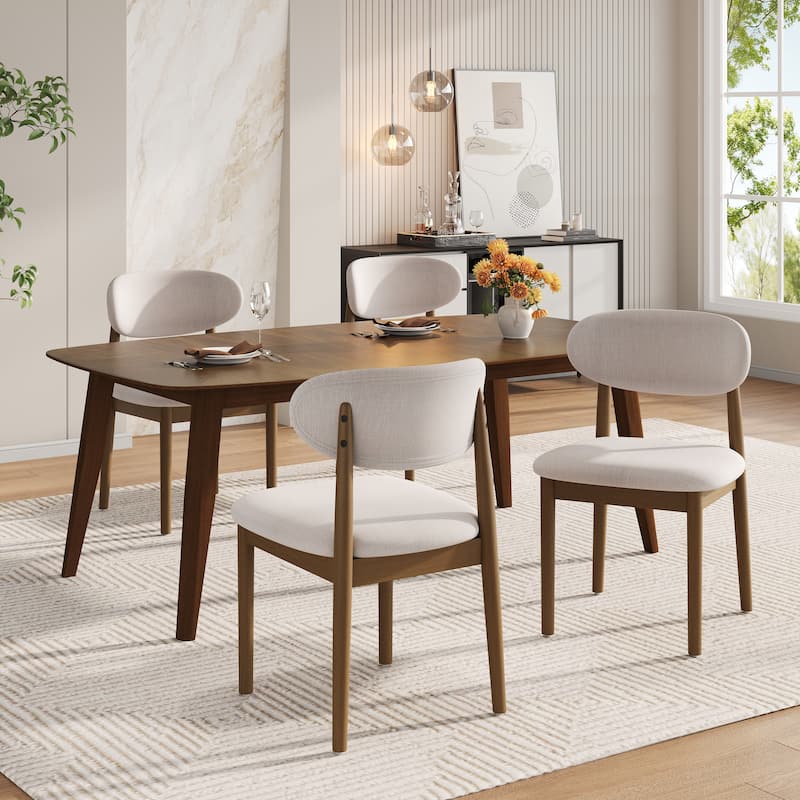 Christopher Knight Home - Liora Upholstered Dining Chair Set with Matching Table for Modern Dining Spaces - Grey+Walnut