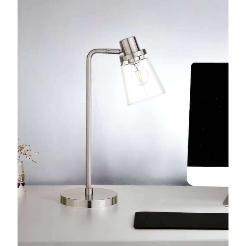 21" Metal Arched Table Lamp With Clear Cone Shade - 7.1" x 7.1" x 21"