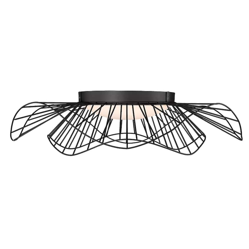 Golden Lighting Elena Integrated LED Flush Mount in Natural Black