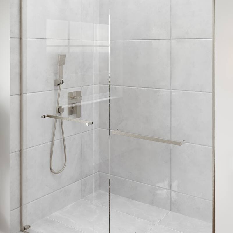 Eviva Luxor Sliding Frameless Shower Door with Tempered Glass