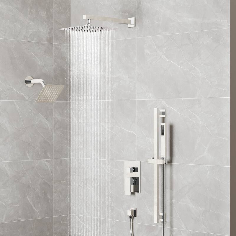 Dual Shower Head System with 10" High Pressure Handheld Spray And Slide Bar