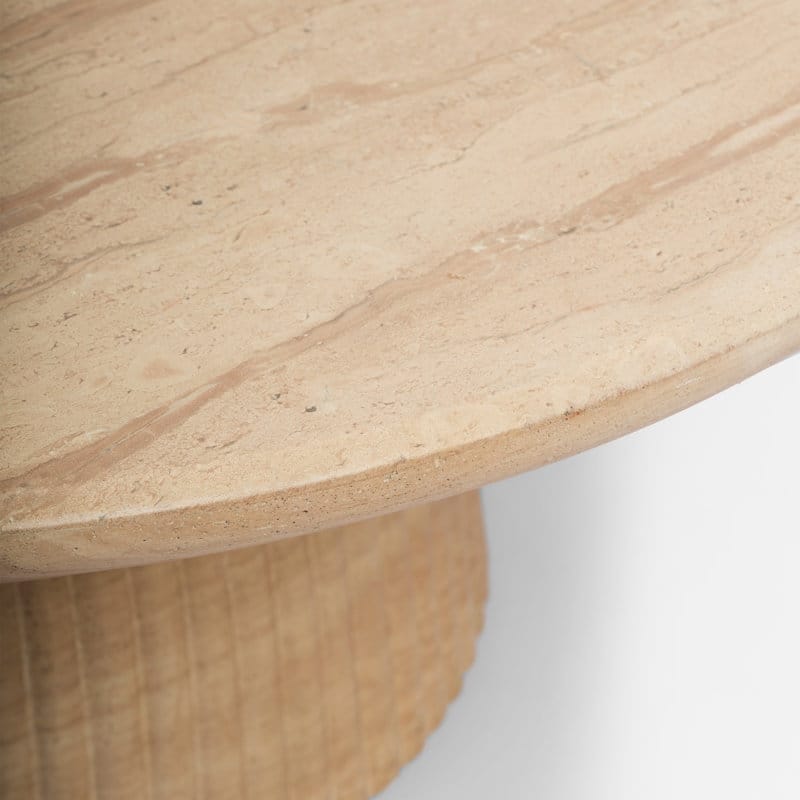 Studio London Maddox Single Round Coffee Table Stone Marble Effect