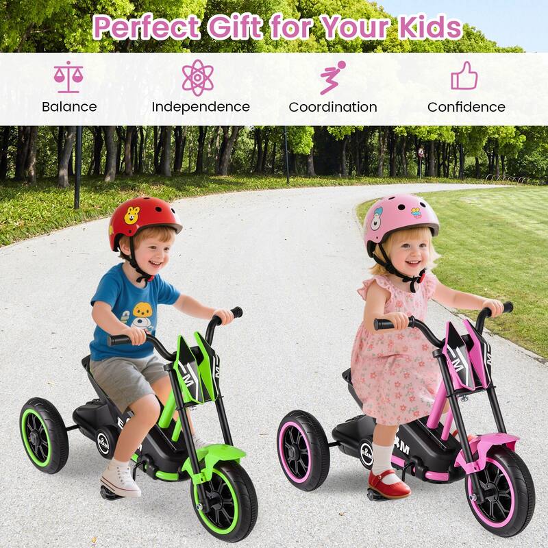 Gymax Kids Tricycle w/Foot Pedals Forward/Backward Steering Handlebars