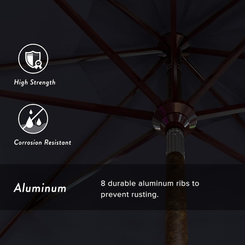 California Umbrella 11' Rd Golden State Series Patio Umbrella Bronze Aluminum Frame Crank Lift Collar Tilt Sunbrella