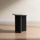preview thumbnail 2 of 9, Marble-look Top Round Side Table Pedestal End Table
