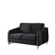 preview thumbnail 2 of 4, Hathaway Black Velvet Modern Chic Loveseat Couch