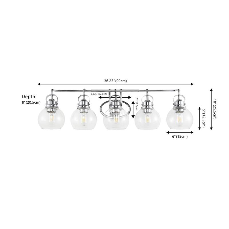Bolha Metal/ Bubbled Glass Vanity Light, Chrome by JONATHAN Y