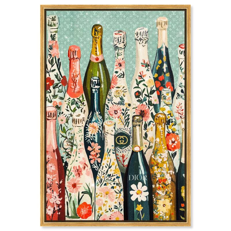 Floral Collection Bottles Canvas by Art Remedy - Gold - 10" x 15"