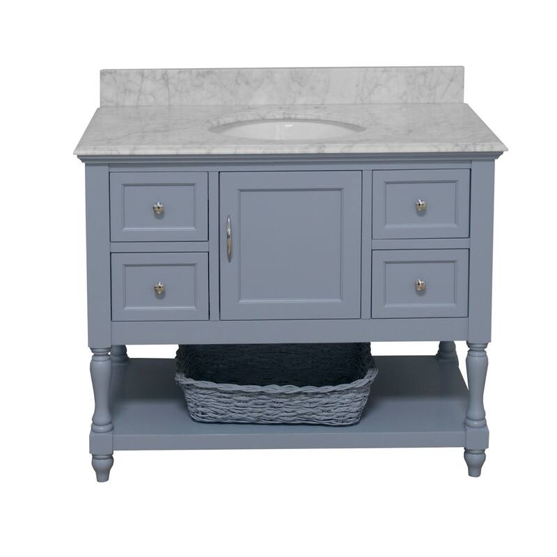 KitchenBathCollection Beverly 42" BathroomVanity w/ Carrara Marble Top