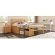 preview thumbnail 14 of 13, Natural Full Size Wood Platform Bed with Storage Shelves and 2 Under-bed Storage Drawers