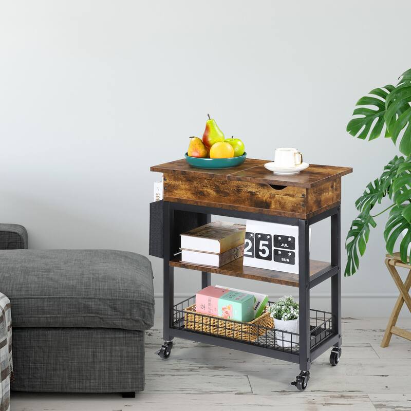 End Table with Charging Station Storage Bag