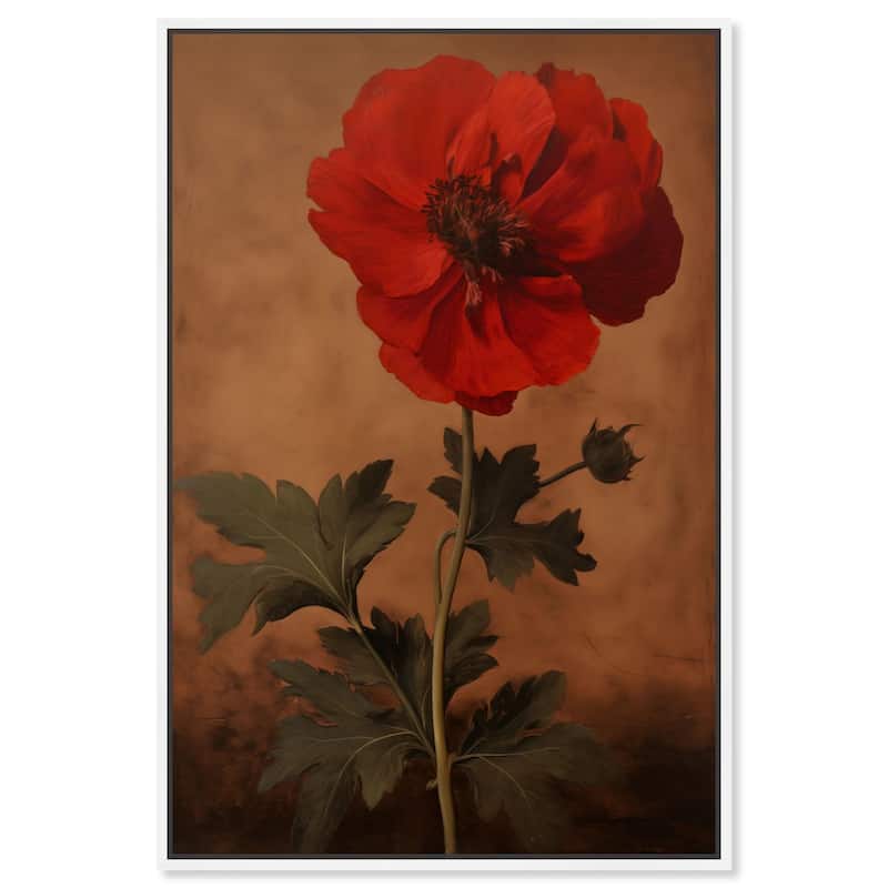 Flourish in Red II Canvas by Art Remedy - 10" x 15" - White