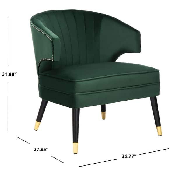 dimension image slide 2 of 3, SAFAVIEH Stazia Velvet Wingback Accent Chair - 26.8" x 28" x 31.9"