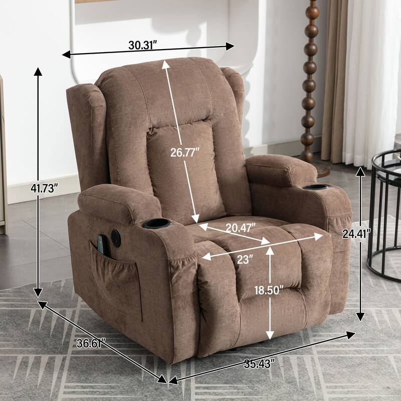 Power Lift Recliner Chair Recliners for Elderly with Heat for Living Room with Infinite Position and Side Pocket,USB Charge Port