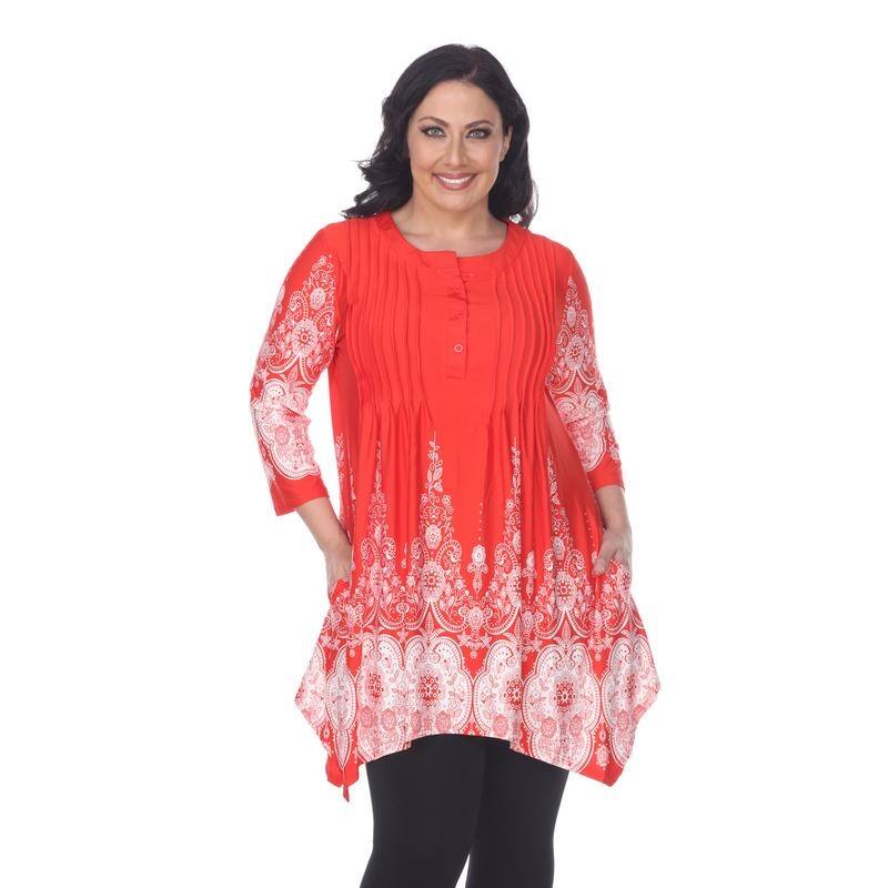 White Mark Women's Plus Size 'Dulce' Tunic Top