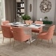 preview thumbnail 20 of 65, 7-Piece Clihome High-gloss Extendable Table Velvet Chair Dining Set