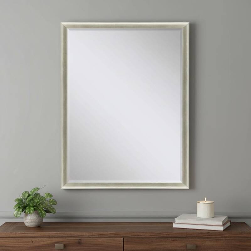 HomeRoots 44" Silver Wood Accent Mirror - 34.00 in. x 44.00 in. x 3.00 in. - 34.00 in. x 44.00 in.  x 3.00 in.