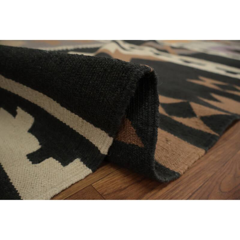 Hand Woven Oriental 100% Wool Carpet Southwestern Tribal Multi-Colored Kilim Area Rug - 11' 4'' X 11' 5''