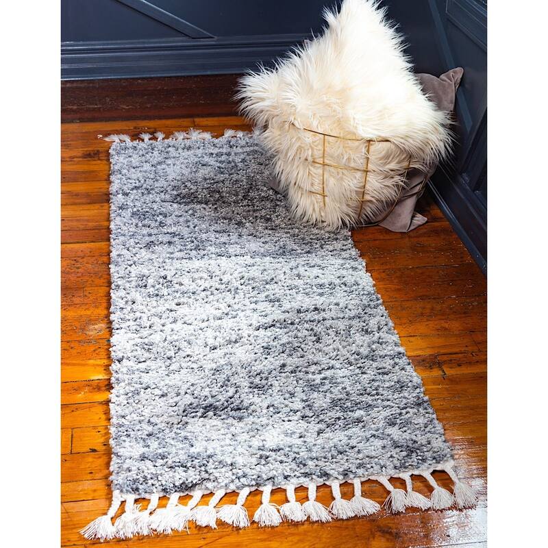 Shag Brico Collection Area Rug - 2'7"x8'2" - Gray