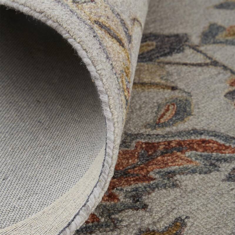 Faris Rustic Farmhouse Rug, Flora/Fauna, Gray/Golden, Accent Rug