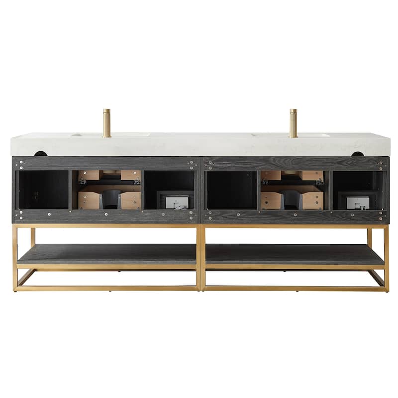 Alistair Bath Vanity with Grain White Stone Top without Mirror