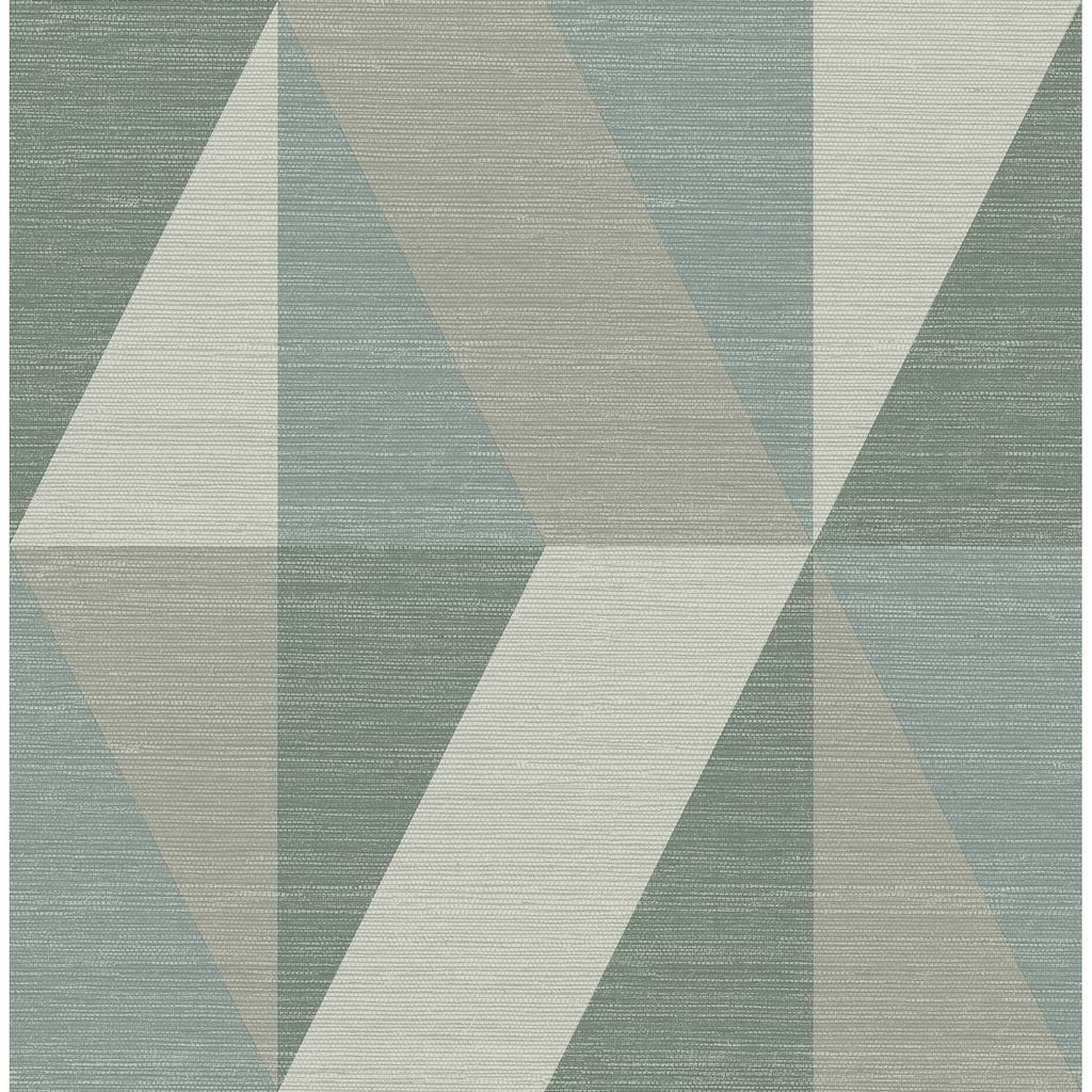 A-Street Prints Winslow Green Geometric Faux Grasscloth Wallpaper