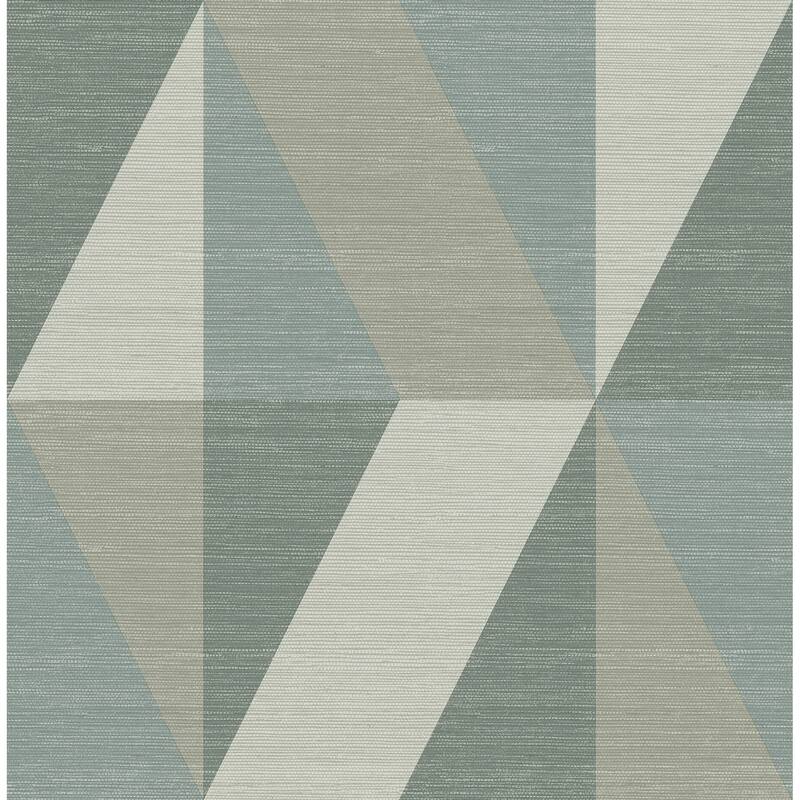A-Street Prints Winslow Green Geometric Faux Grasscloth Wallpaper