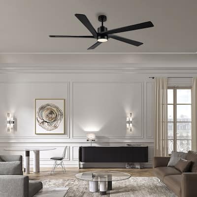 WINGBO 72" Ceiling Fan with Lights, 5 Reversible Blades, Ultra Quiet 6-Speed DC Motor...