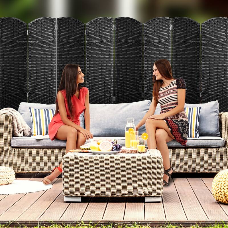 Room Divider Folding Privacy Screen Tall Partition Foldable Wall 8 Panel - 96” L x 19.50” W x 69” H
