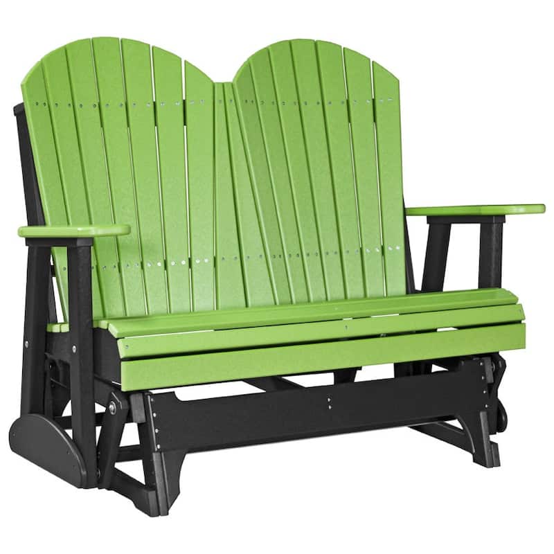 Poly Lumber Adirondack Glider - 4' - Lime Green & Black