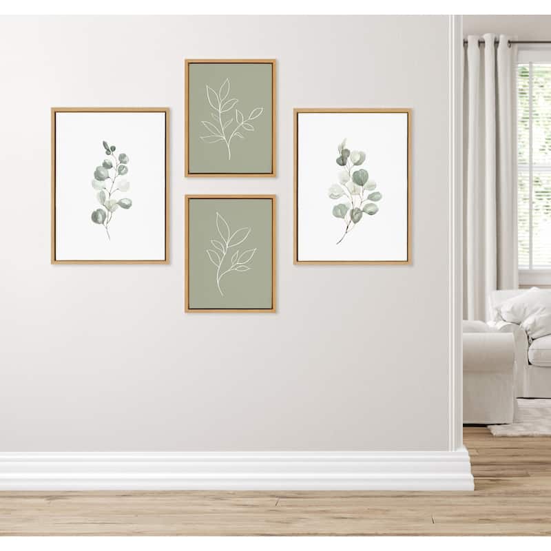 Kate and Laurel Sylvie Botanical Canvas Art Set by Various Artists