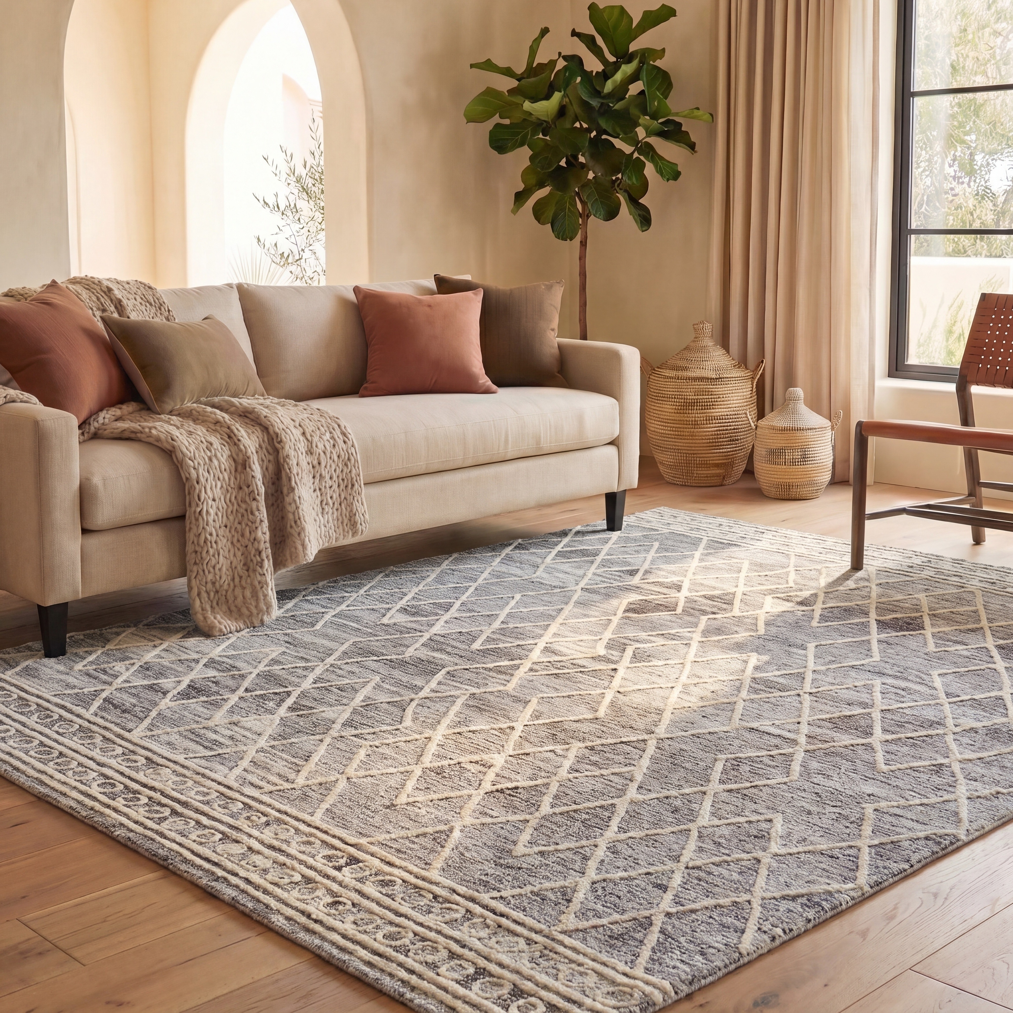 SAFAVIEH Handmade Abstract Sveinlaug Modern Geometric Wool Rug